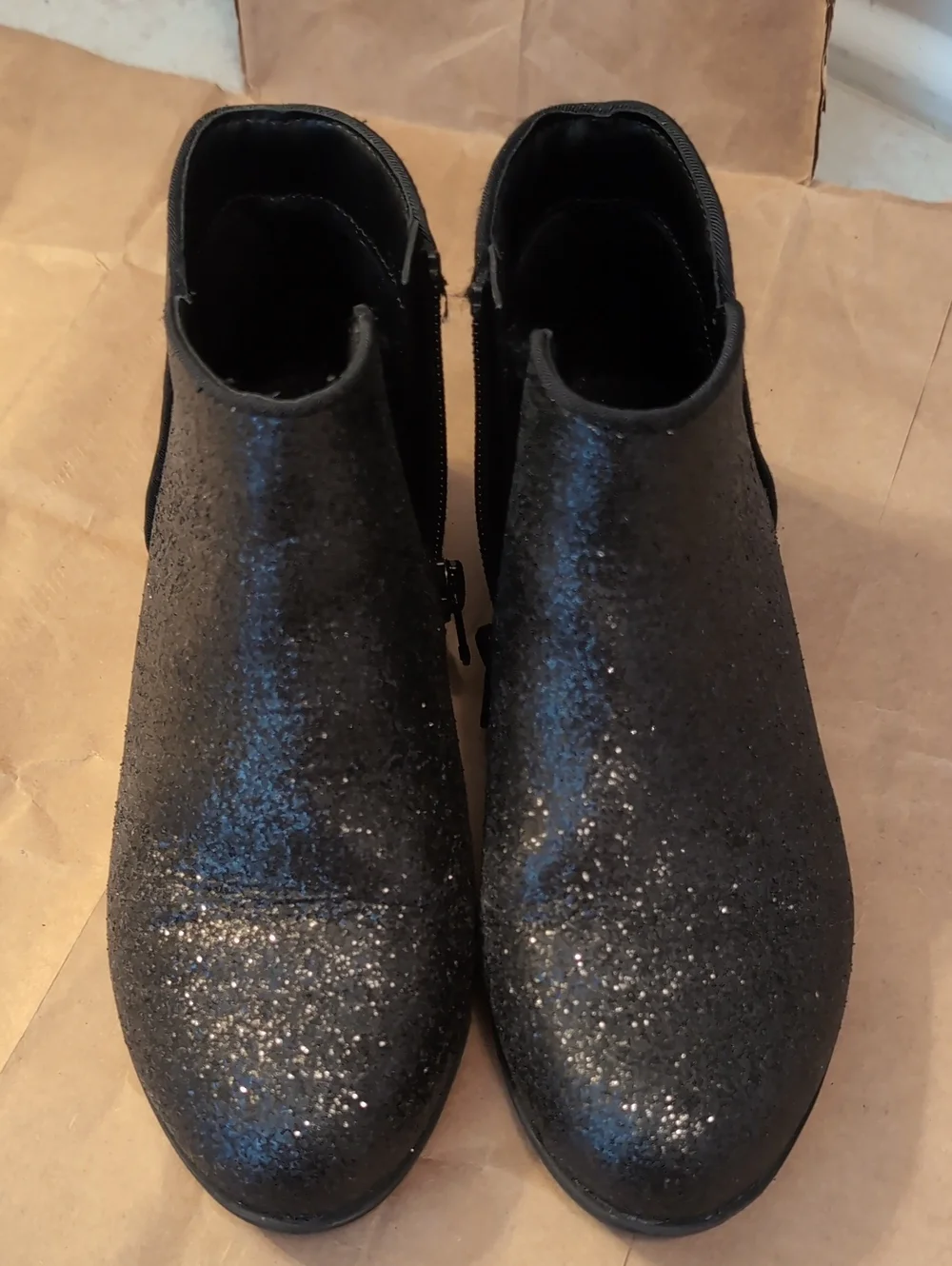 Car & Jack Kids Glitter Ankle Boots - Black